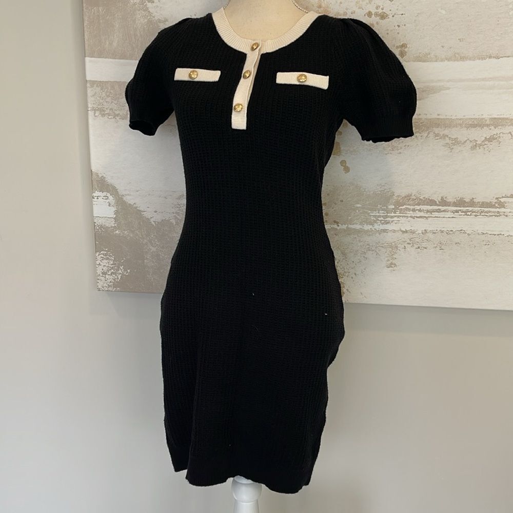 Express Puff Sleeve Fitted Sweater Dress Sz XS - Picture 2 of 7
